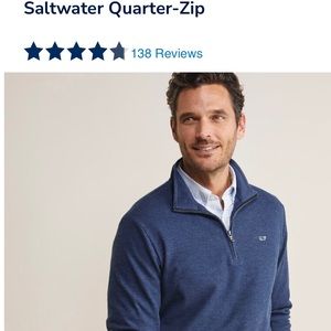 Vineyard Vine’s Gray Saltwater Quarter-Zip Pullover